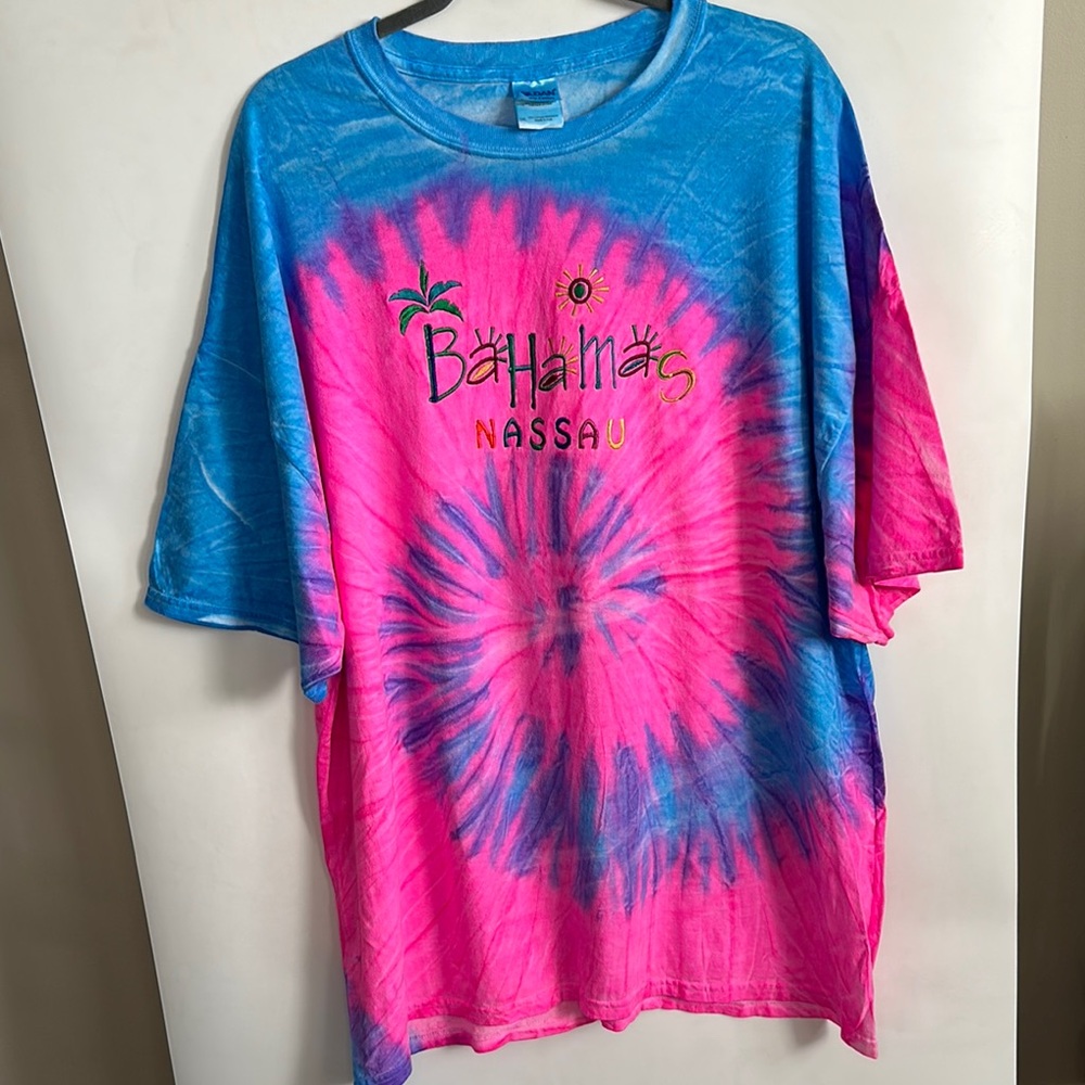 Bahamas Tie-Dye T-Shirt - Pink and Blue - Picture 2 of 7